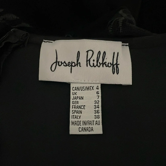 Joseph Ribkoff Dress Midi Floral Lace Overlay Black Size 4 Event Cocktail Sheer - Picture 8 of 14